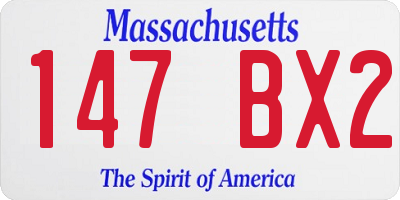 MA license plate 147BX2