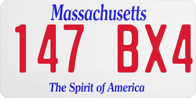 MA license plate 147BX4