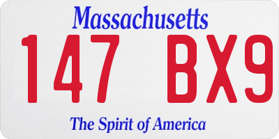 MA license plate 147BX9