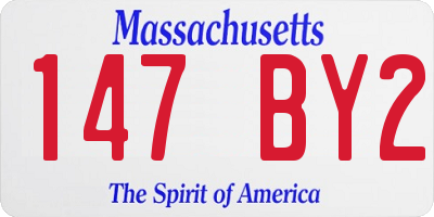 MA license plate 147BY2