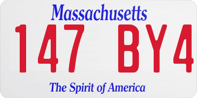 MA license plate 147BY4