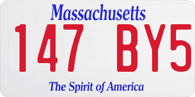 MA license plate 147BY5