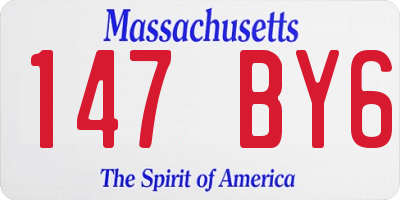 MA license plate 147BY6