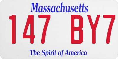 MA license plate 147BY7