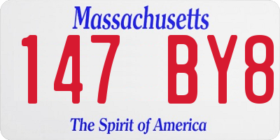 MA license plate 147BY8