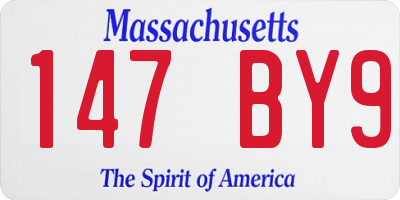 MA license plate 147BY9
