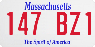 MA license plate 147BZ1