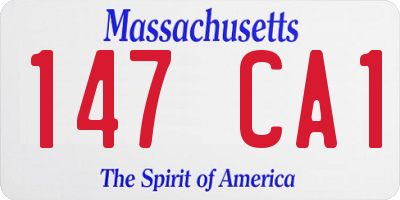 MA license plate 147CA1