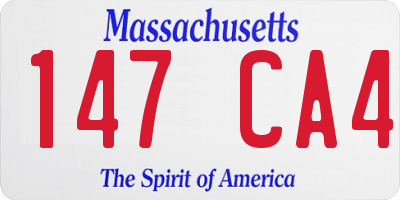 MA license plate 147CA4