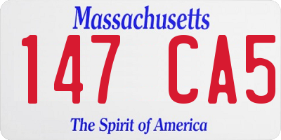 MA license plate 147CA5