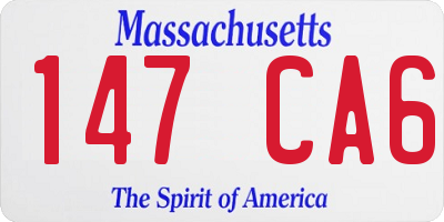 MA license plate 147CA6