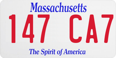 MA license plate 147CA7