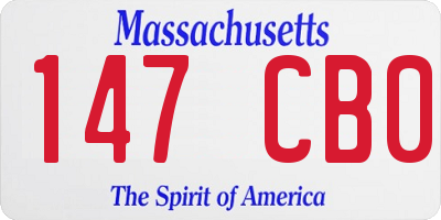 MA license plate 147CB0