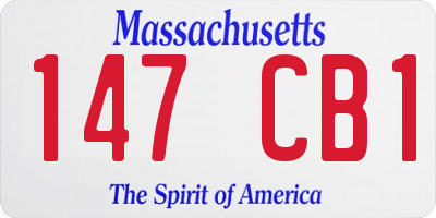 MA license plate 147CB1
