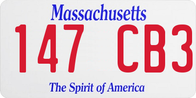 MA license plate 147CB3