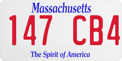 MA license plate 147CB4