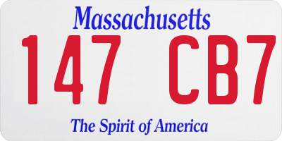 MA license plate 147CB7