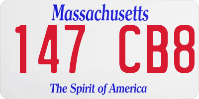 MA license plate 147CB8