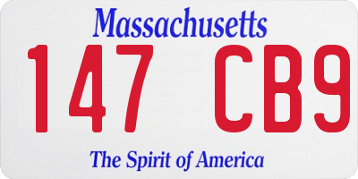 MA license plate 147CB9
