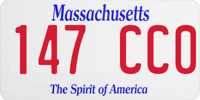 MA license plate 147CC0