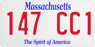 MA license plate 147CC1