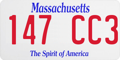 MA license plate 147CC3