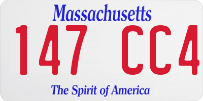 MA license plate 147CC4