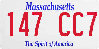 MA license plate 147CC7