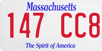 MA license plate 147CC8