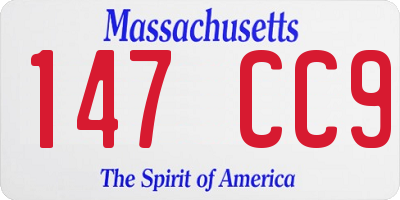 MA license plate 147CC9