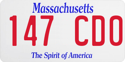 MA license plate 147CD0
