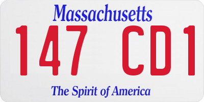 MA license plate 147CD1