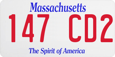 MA license plate 147CD2