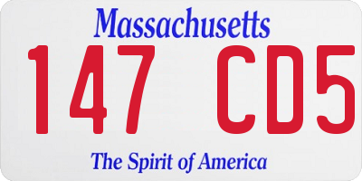 MA license plate 147CD5