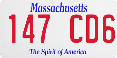 MA license plate 147CD6