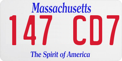 MA license plate 147CD7