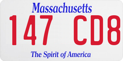 MA license plate 147CD8
