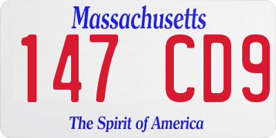 MA license plate 147CD9