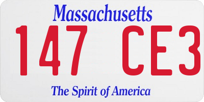 MA license plate 147CE3