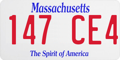MA license plate 147CE4