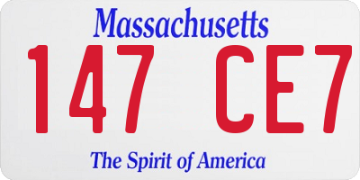 MA license plate 147CE7