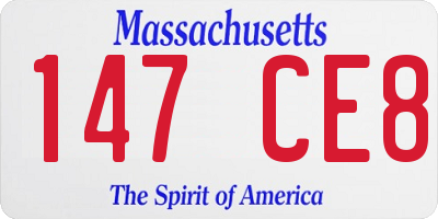 MA license plate 147CE8