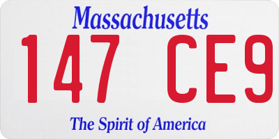 MA license plate 147CE9