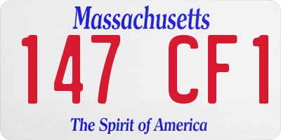 MA license plate 147CF1