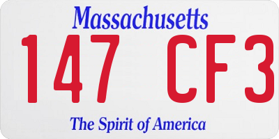 MA license plate 147CF3