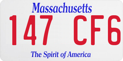 MA license plate 147CF6