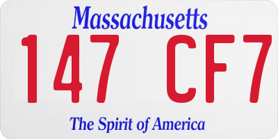 MA license plate 147CF7