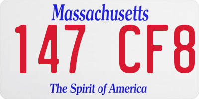 MA license plate 147CF8