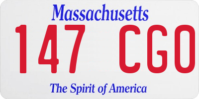 MA license plate 147CG0