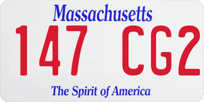 MA license plate 147CG2